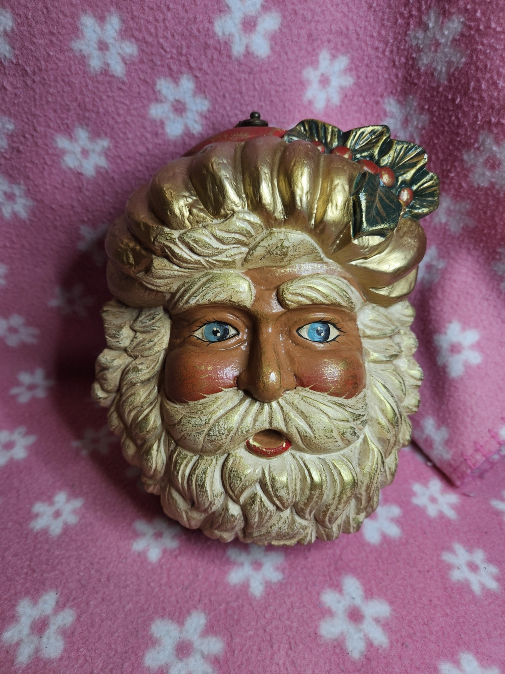 Timmy Woods Gold and Cream Santa Face Clutch